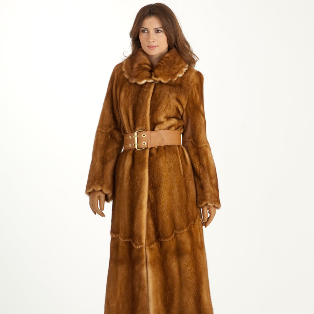 Vintage Whiskey Brown Dyed Mink Fur Coat