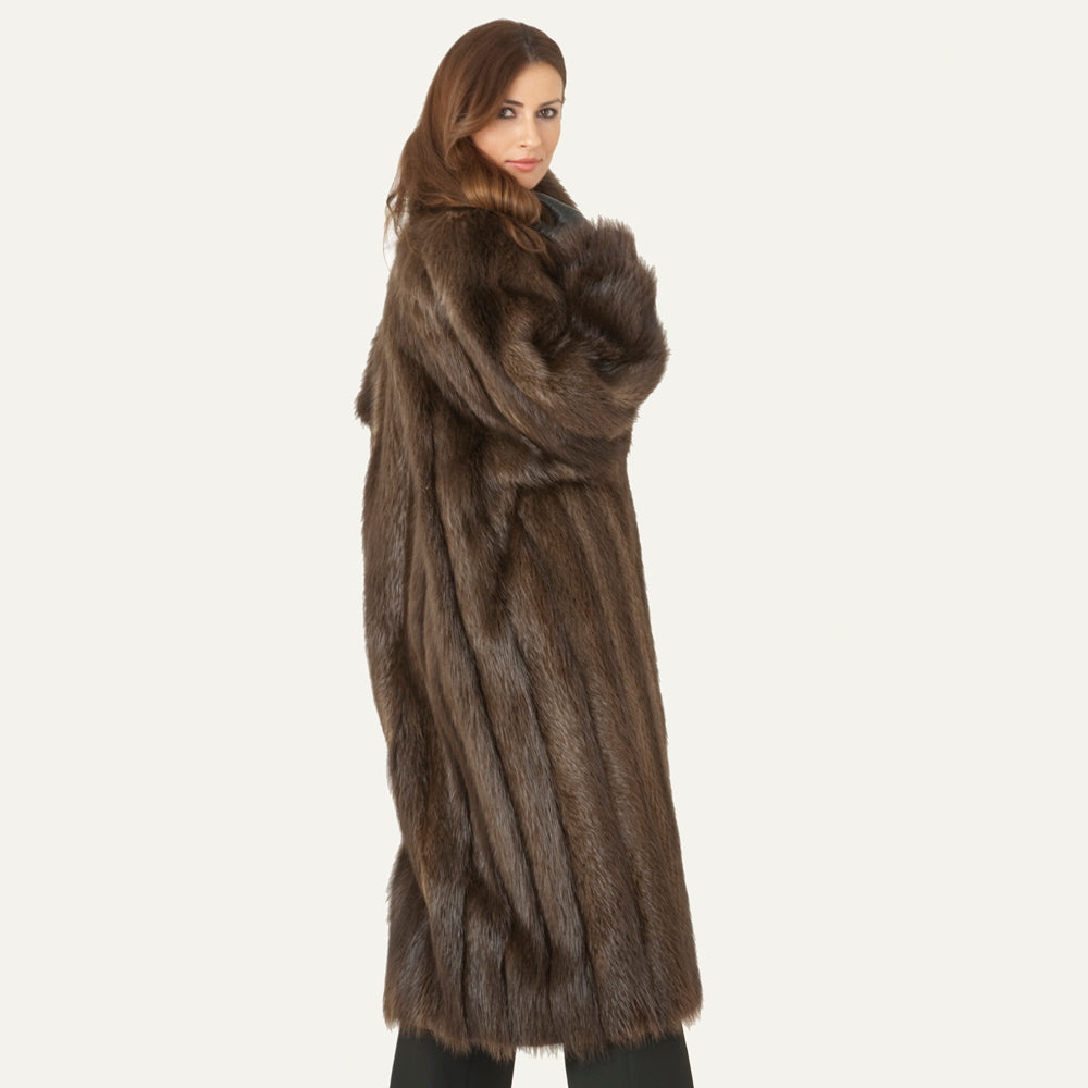 Natural Long Hair Beaver Coat