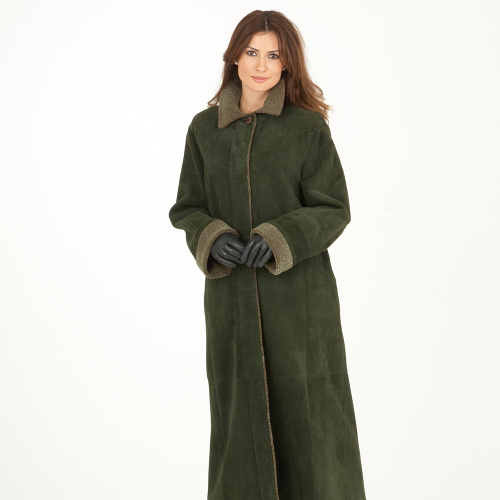 Loden Dyed Shearling Coat
