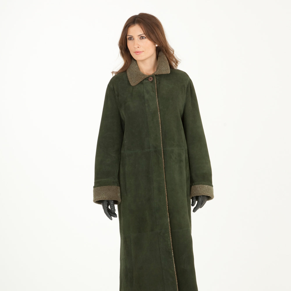 Loden Dyed Shearling Coat