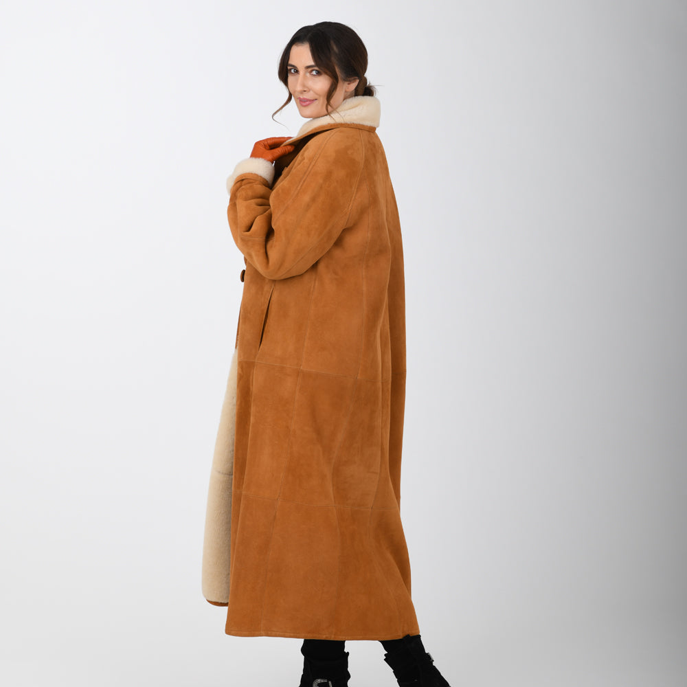 Copper Dyed Shearling Coat