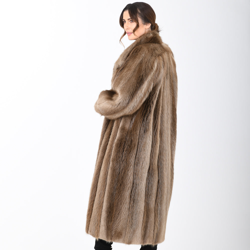 Vintage Natural Pale Beaver Fur Coat