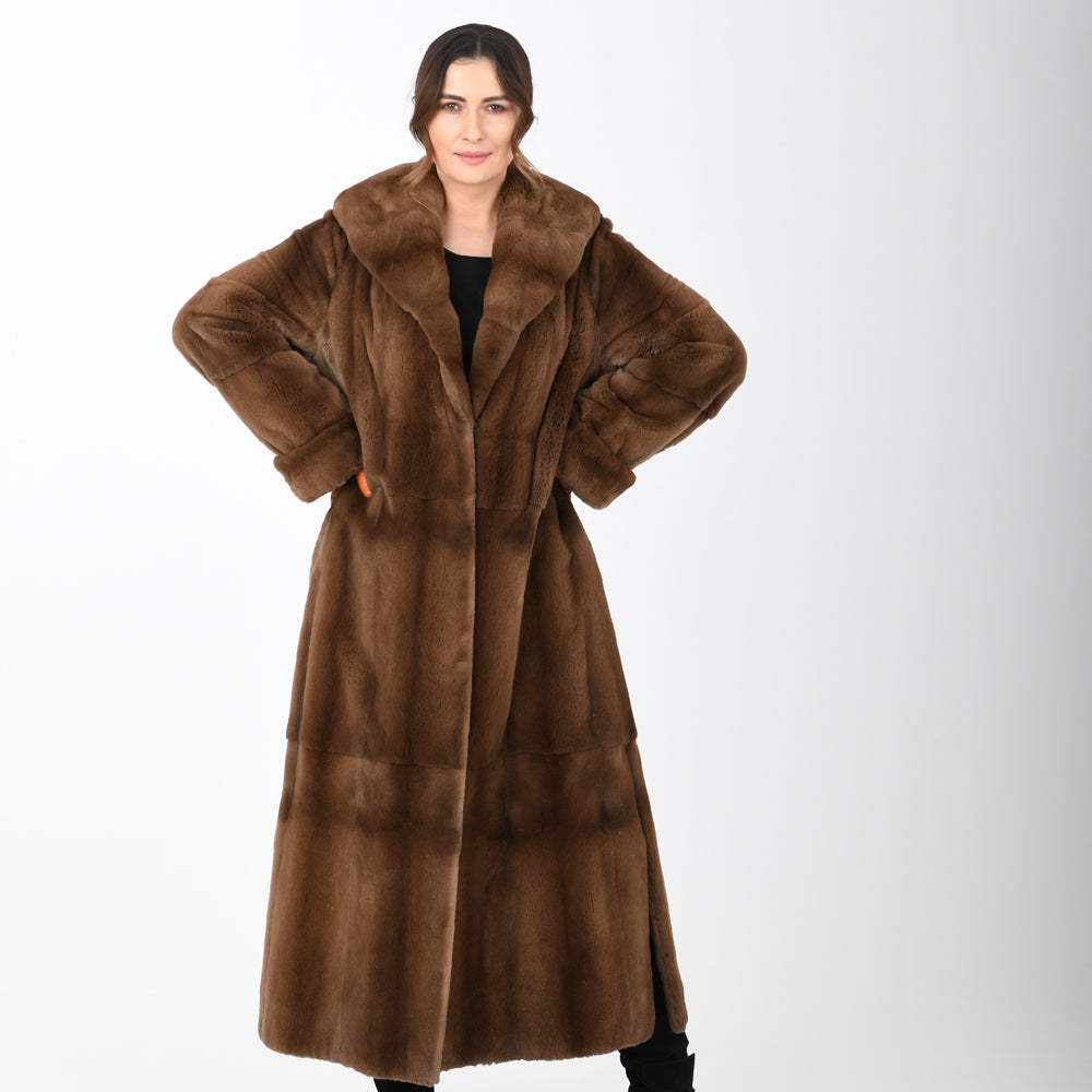 Chocolate Dyed Sheared Mink Coat