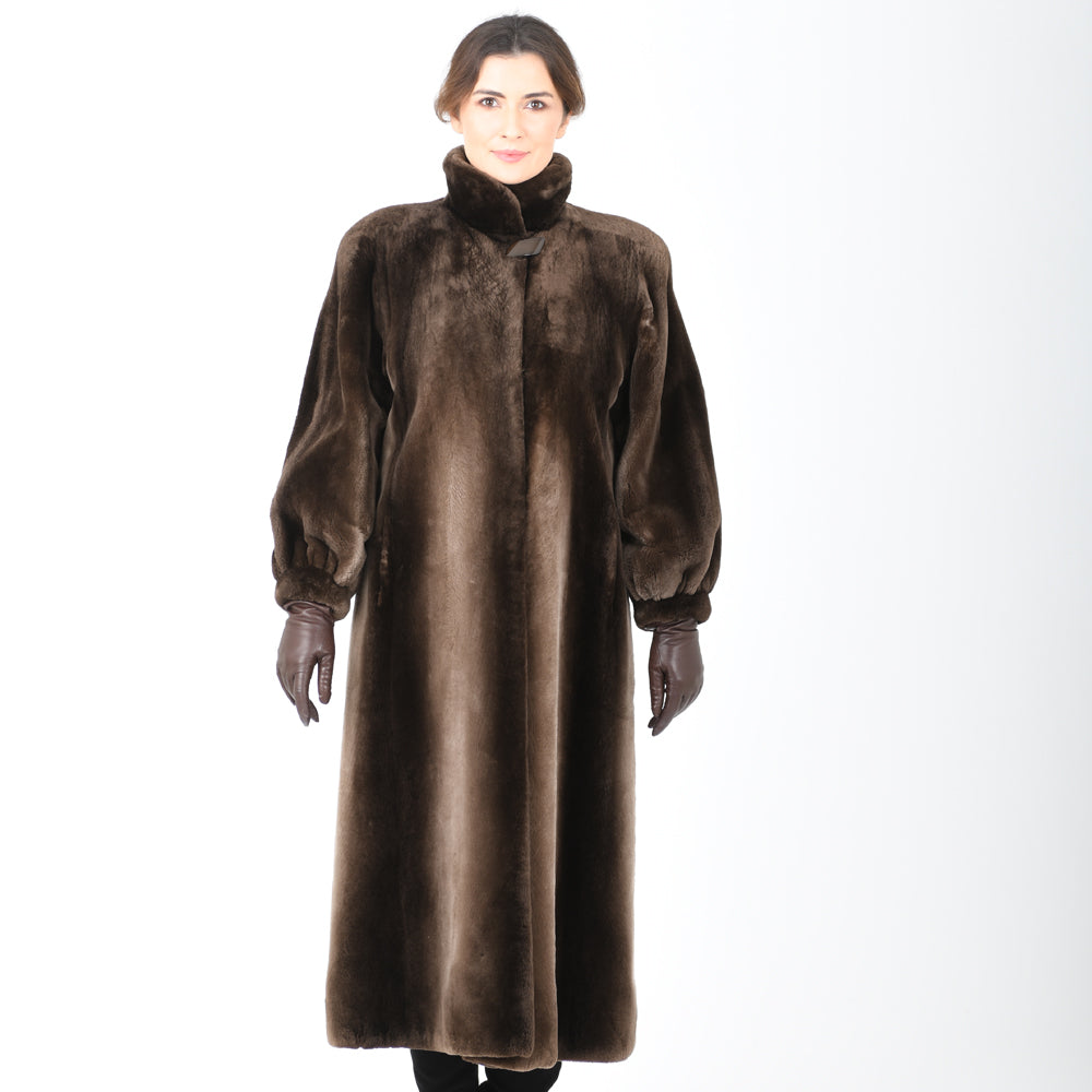 Vintage Natural Phantom Brown Sheared Beaver Fur Coat